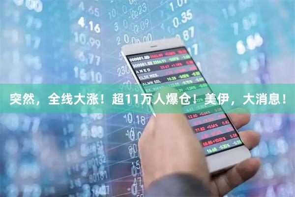 突然，全线大涨！超11万人爆仓！美伊，大消息！