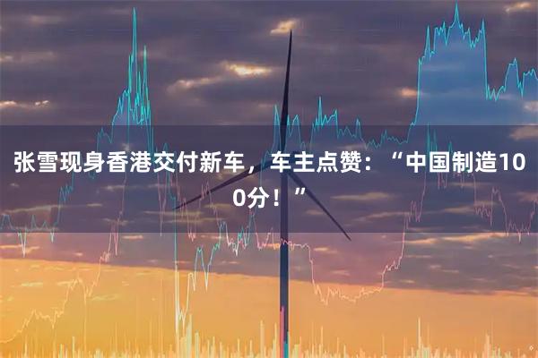 张雪现身香港交付新车，车主点赞：“中国制造100分！”